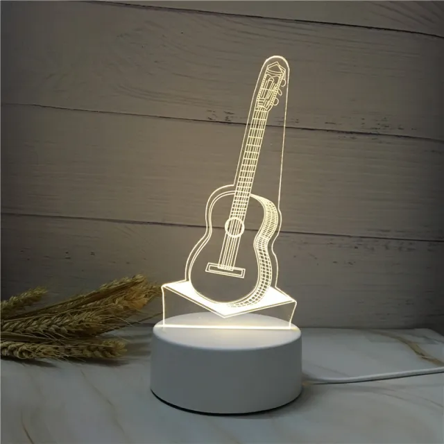 3D Led Lamp Creative Energy Saving Cartoon Guitar - Shop at LoveMi
