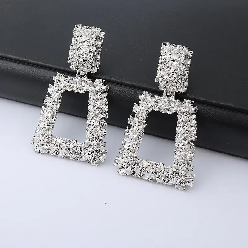 Exaggerated geometric metal earrings