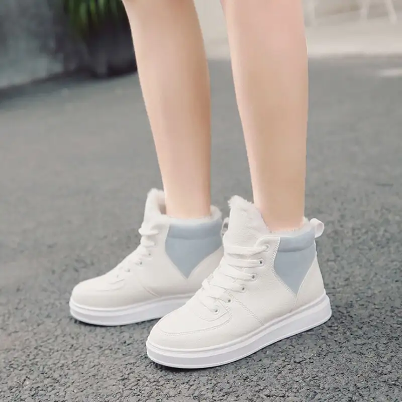 Plus fleece warm flat shoes