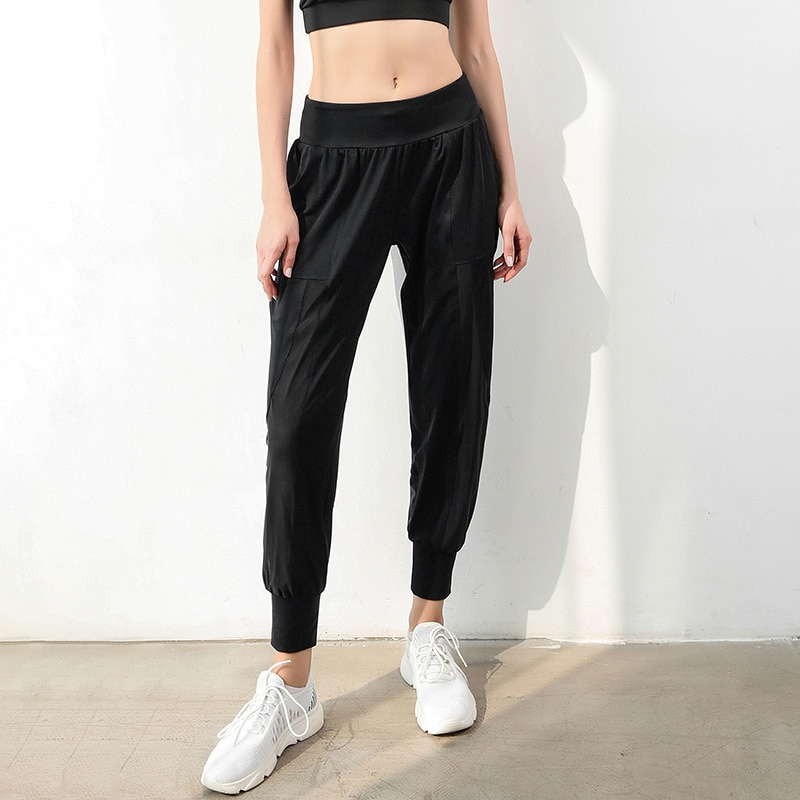 Running fitness pants quick-drying cropped pants