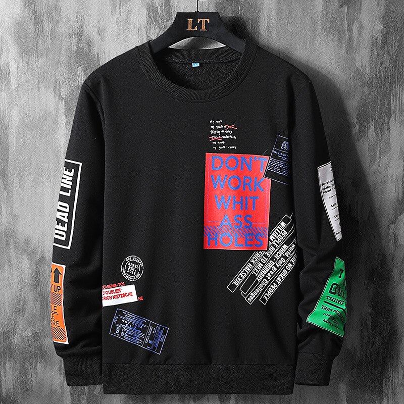 Letter printing men's sweater