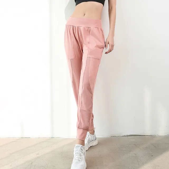Running fitness pants quick drying cropped pants Pink - Shop at LoveMi