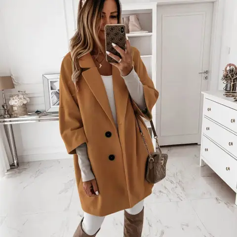 Autumn Winter Women Coats 2XL Plus Long Wool Size
