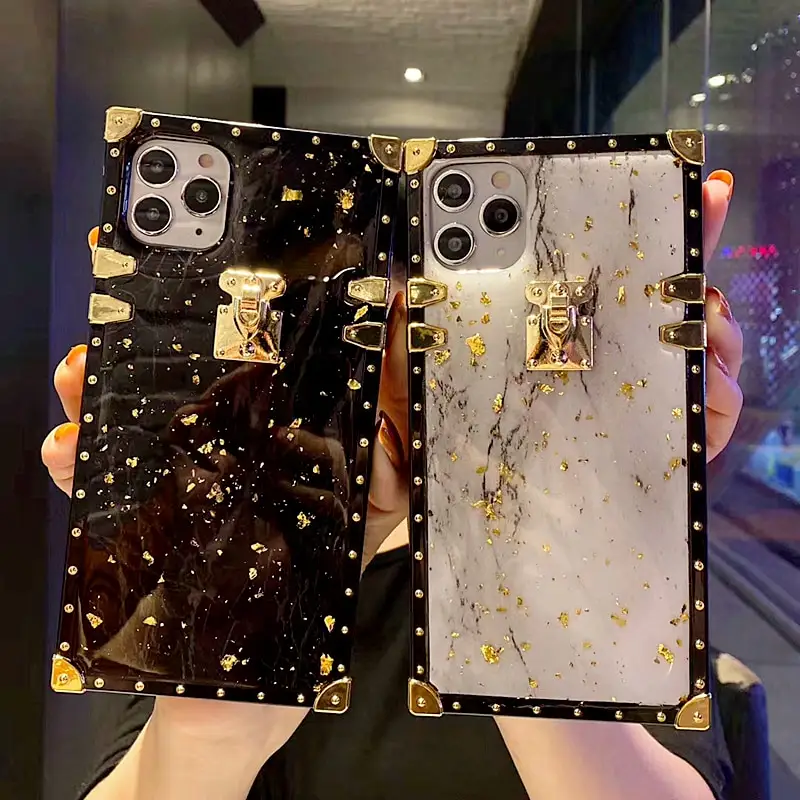 Compatible with Apple, Marbled Gold Foil Epoxy