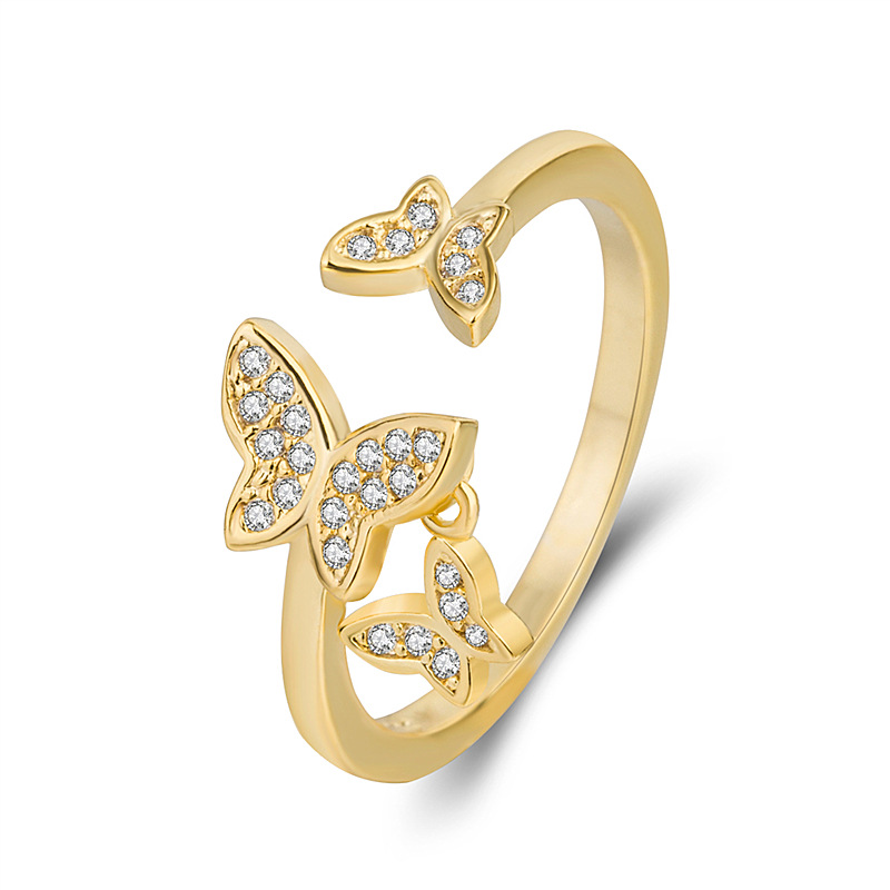 butterfly shadow Mori butterfly silver ring