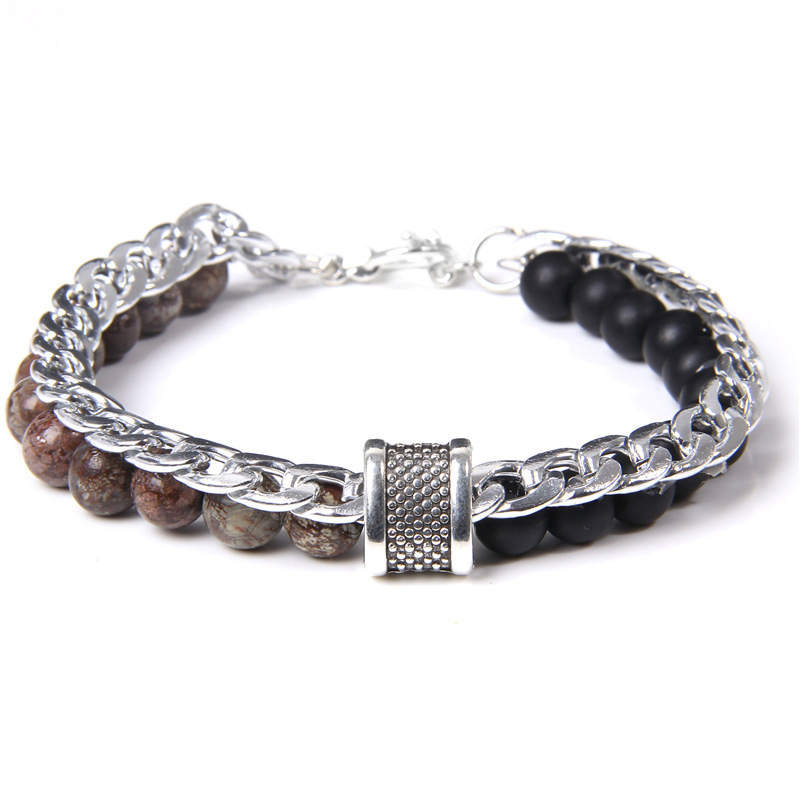 Men's chain alabaster bracelet