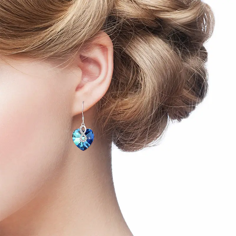 Crystal Heart Earrings