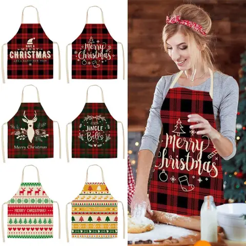 Cotton Linen Creative Christmas Apron
