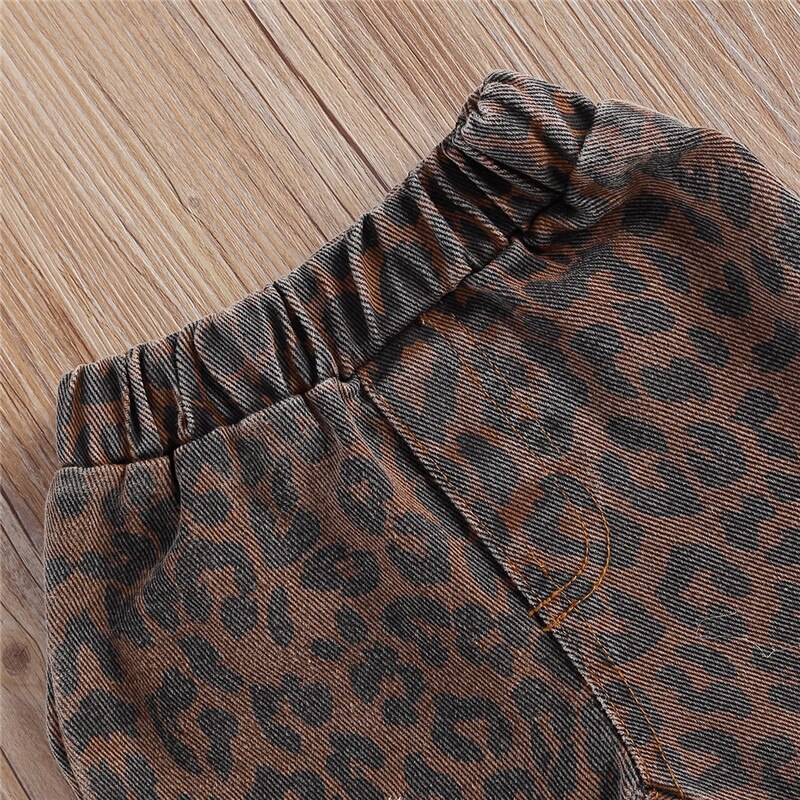 Girls leopard-print flared pants