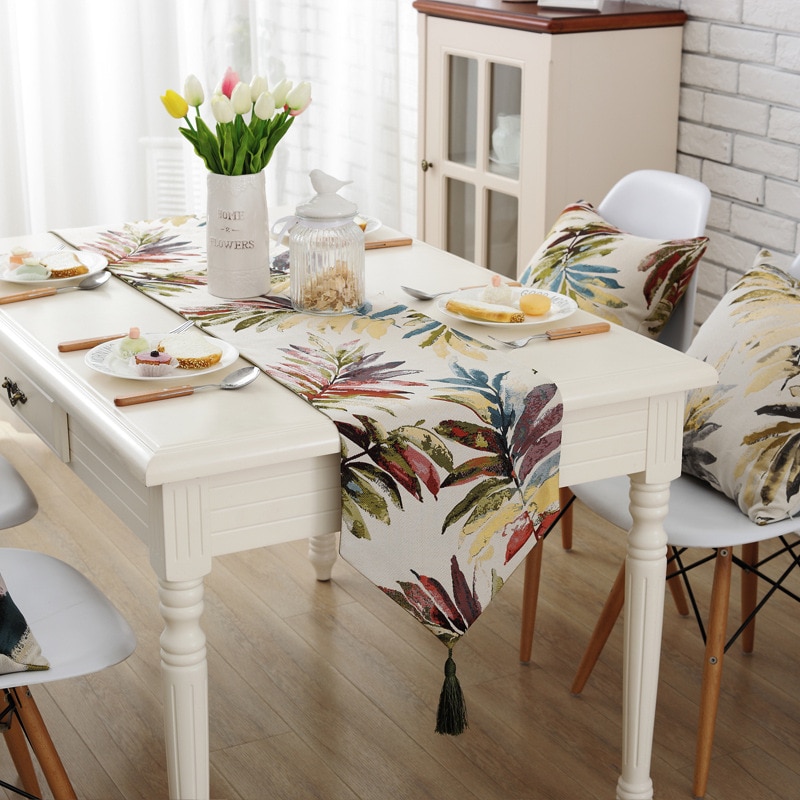 Jacquard leaf western food meal flag decoration bed flag