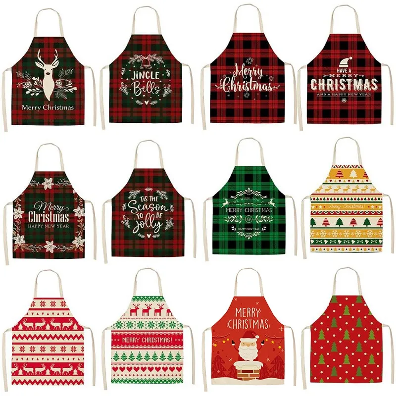 Cotton linen creative Christmas apron – image 2