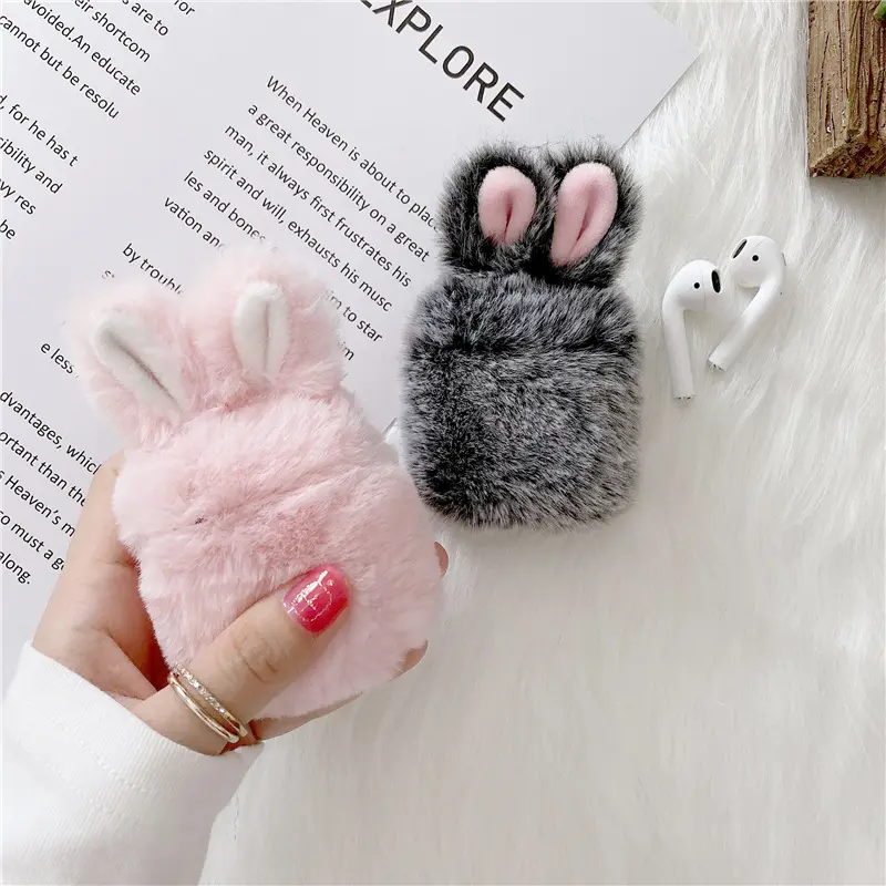Plush Rabbit Cute Simple Creative Anti-fall Earphone