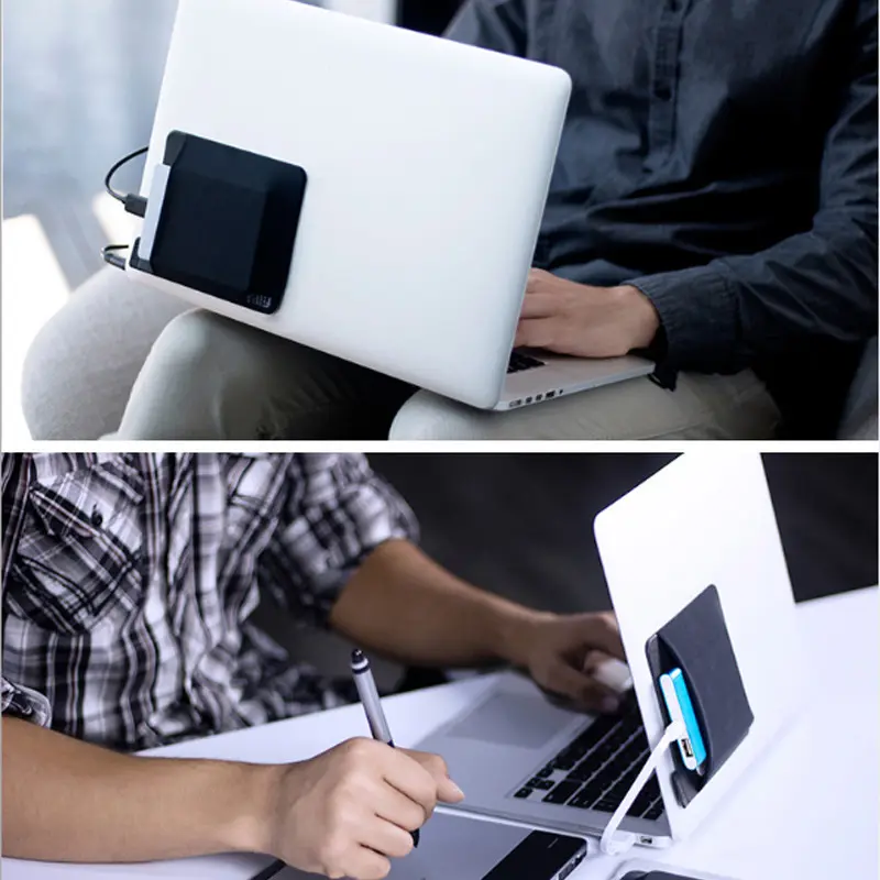 Adhesive Laptop Back Storage Bag Organizer