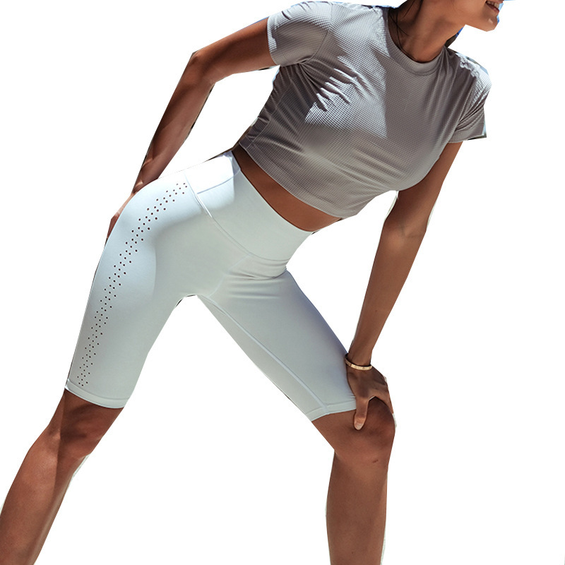 Hollow Breathable Slim Hip Yoga Shorts - Image 2