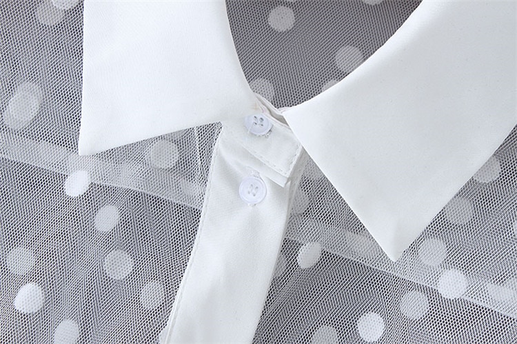 Jacquard polka dot mesh dress