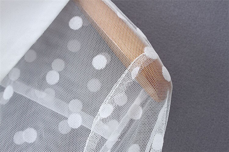 Jacquard polka dot mesh dress — view 3