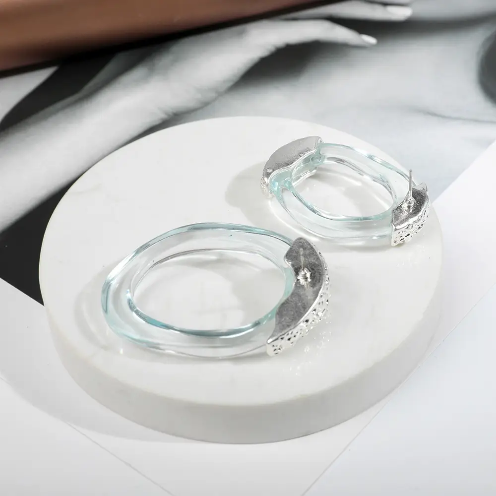 Acrylic earrings simple irregular oval earrings
