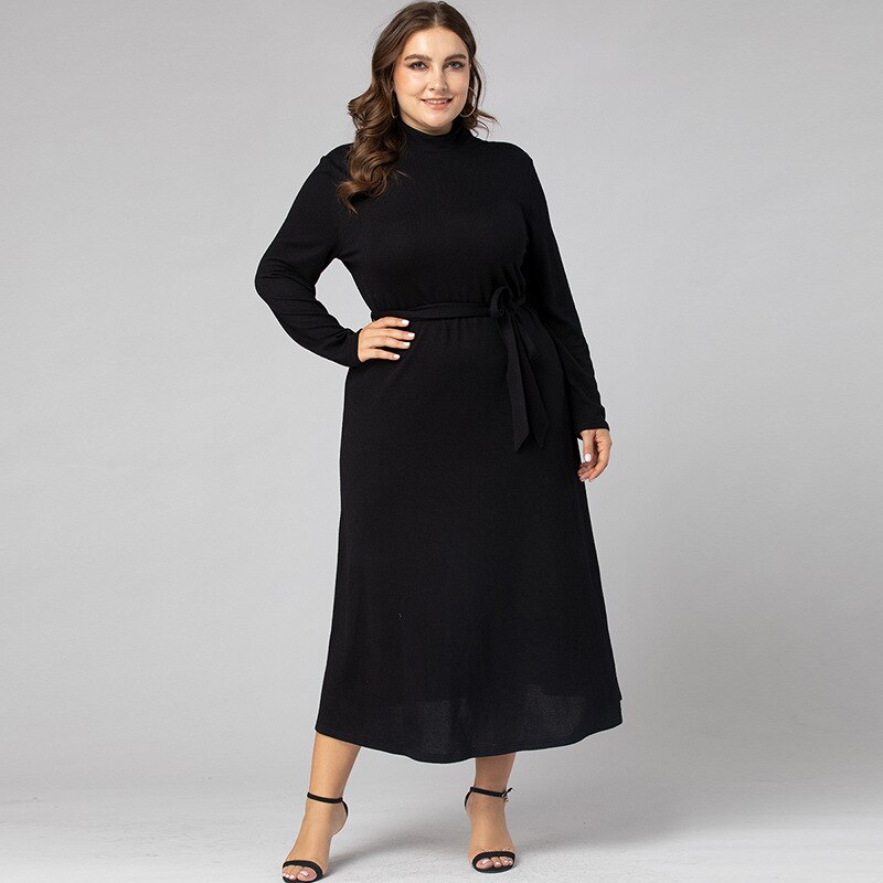 Autumn and winter knitted long sleeve dress