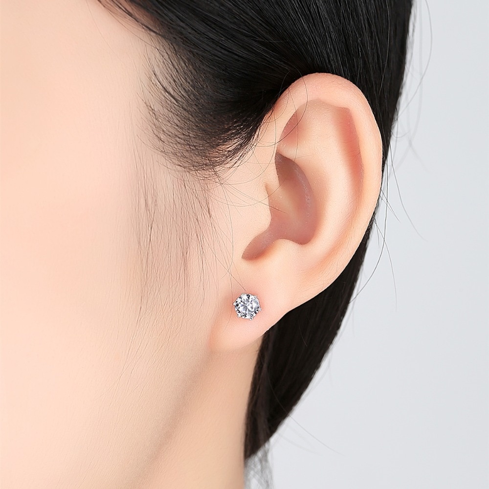 Zircon Sterling Silver Stud Earrings