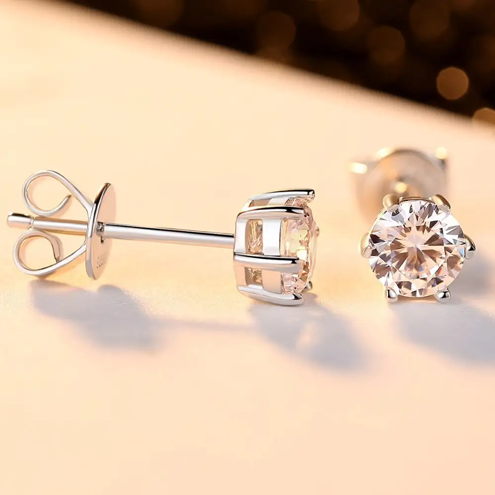 Zircon Sterling Silver Stud Earrings