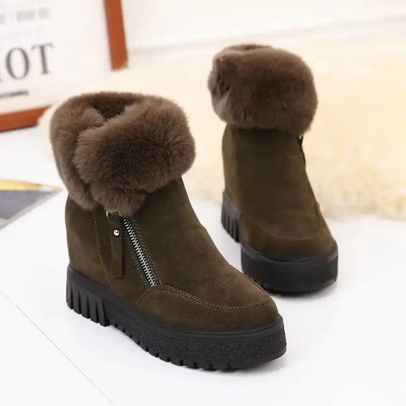 Side zipper suede women's short boots