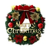 Pine Artificial Christmas Wreath Home Shopping Mall Window Door Decoration Rattan Hanging Christmas Wreath Decorations - 2Style