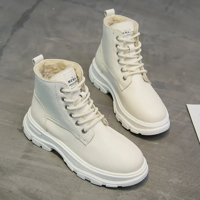 British style and cashmere Martin boots