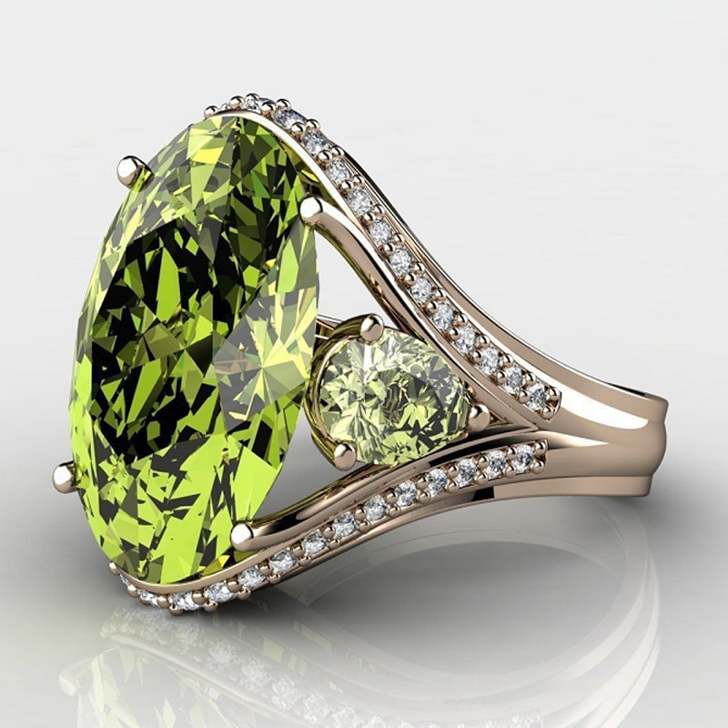 Silver-Plated Oval Zircon Ring, picture 5 of 6