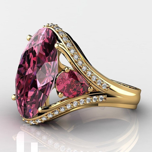 Silver-Plated Oval Zircon Ring, picture 4 of 6