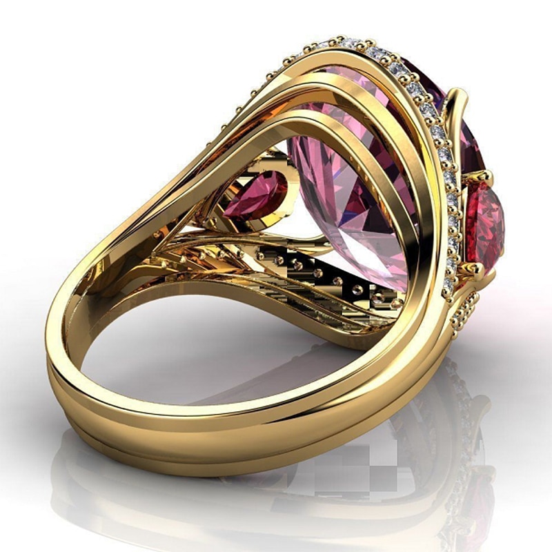 Silver-Plated Oval Zircon Ring, picture 3 of 6
