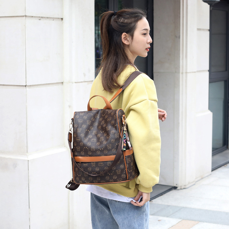  new Korean fashion ladies bags soft leather backpack
