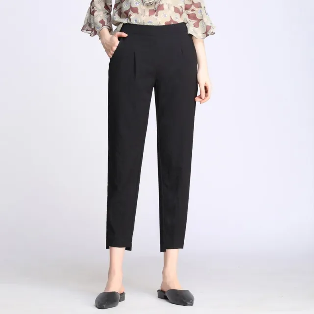 Casual pants nine point harem pants Black - Shop at LoveMi