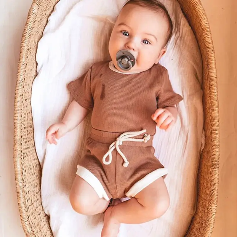 Children's suit pit strip short sleeve PP pants two-piece suit