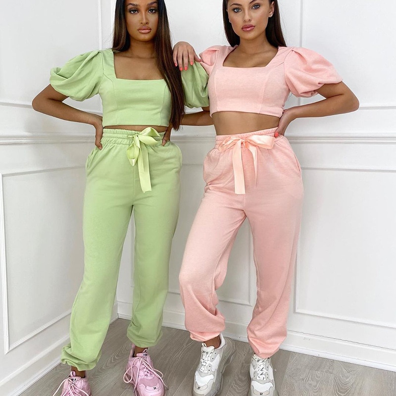 Square neck lantern sleeve top