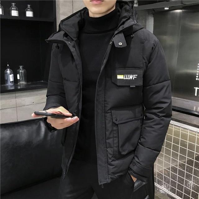 Thickened warm hooded cotton jacket