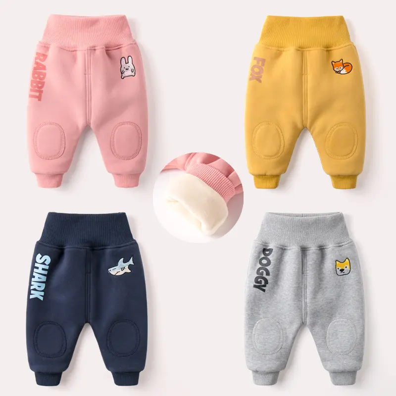 Baby Winter Plus Velvet Big PP Pants