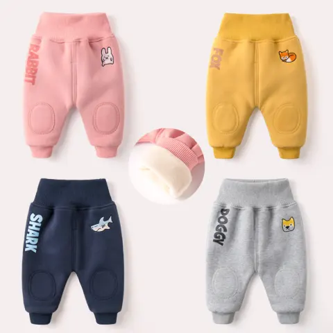 Baby Winter Plus Velvet Big PP Pants
