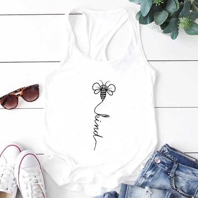 Bee long tail letter jersey vest