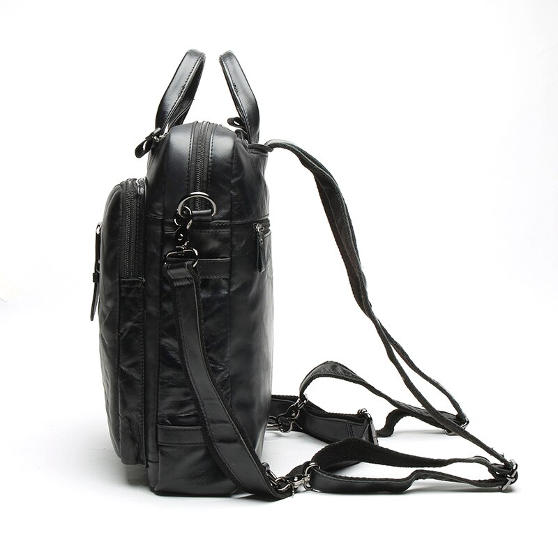 Genuine leather men's backpack