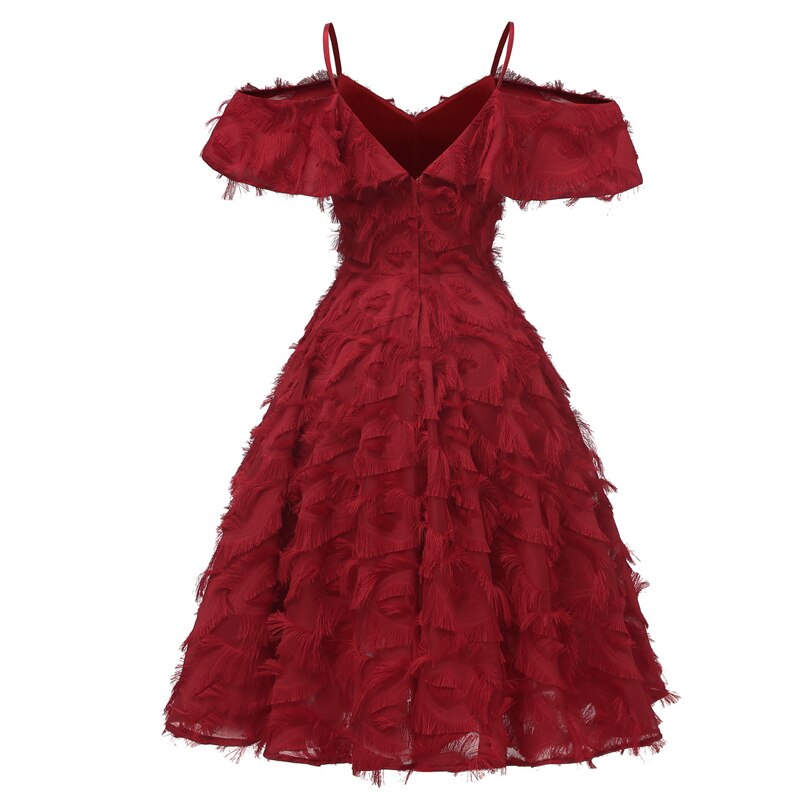 Feather tassel dress