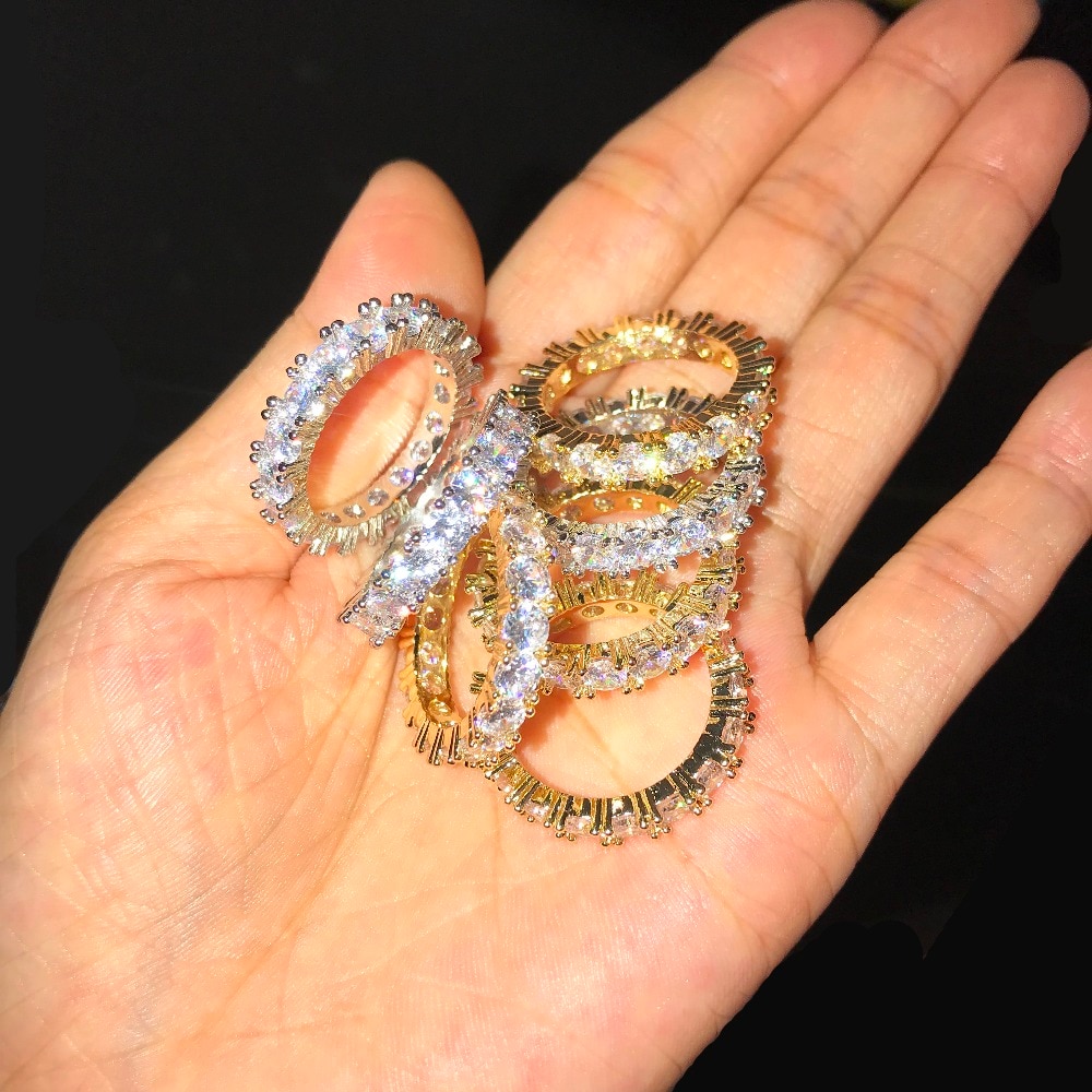 Single row zircon ring