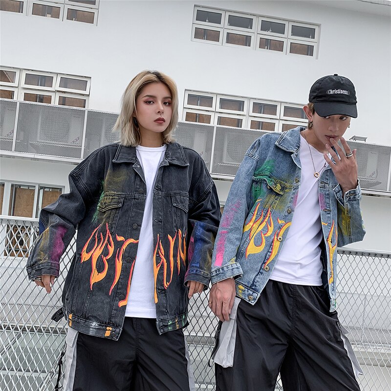 Graffiti hip-hop denim jacket