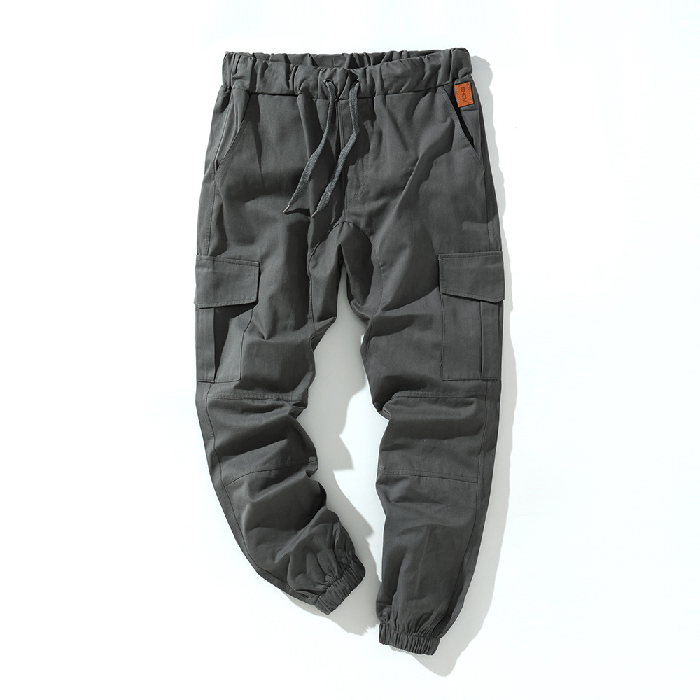 Multi-pocket cotton sports trousers