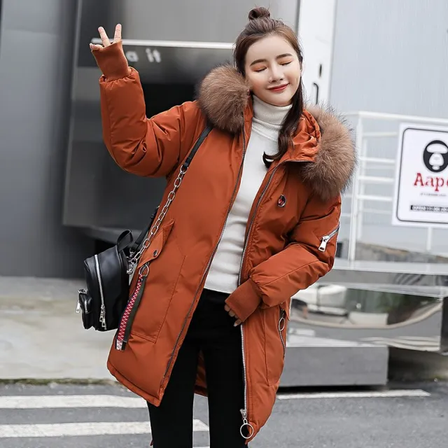 Leisure embroidered printed down jacket Orange - Shop at LoveMi