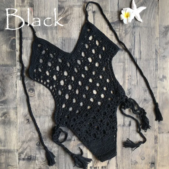 Hand knitted swimsuit Black - Shop at LoveMi
