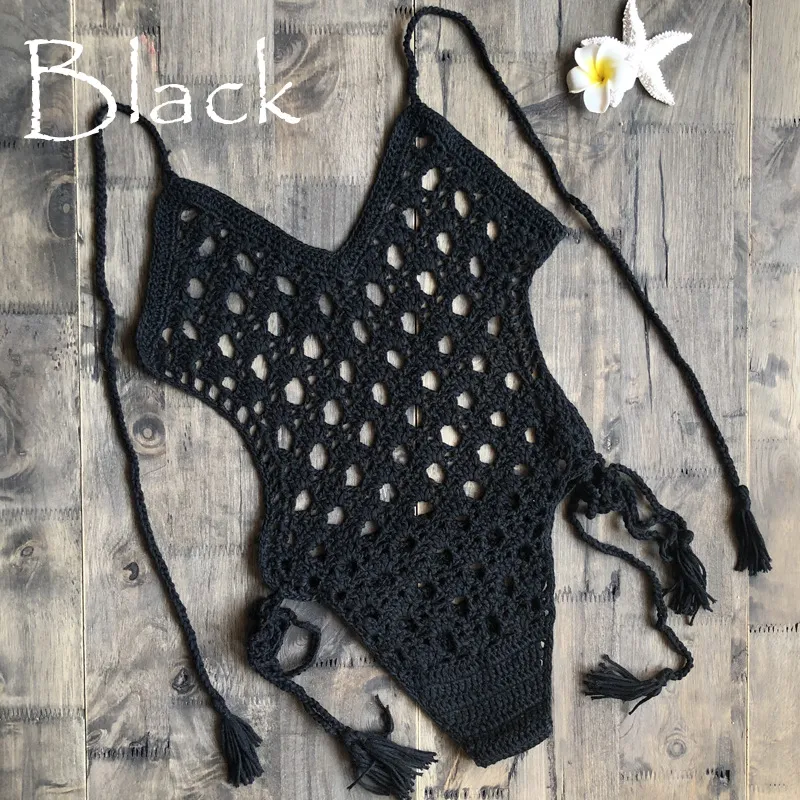 Hand-knitted swimsuit - Black