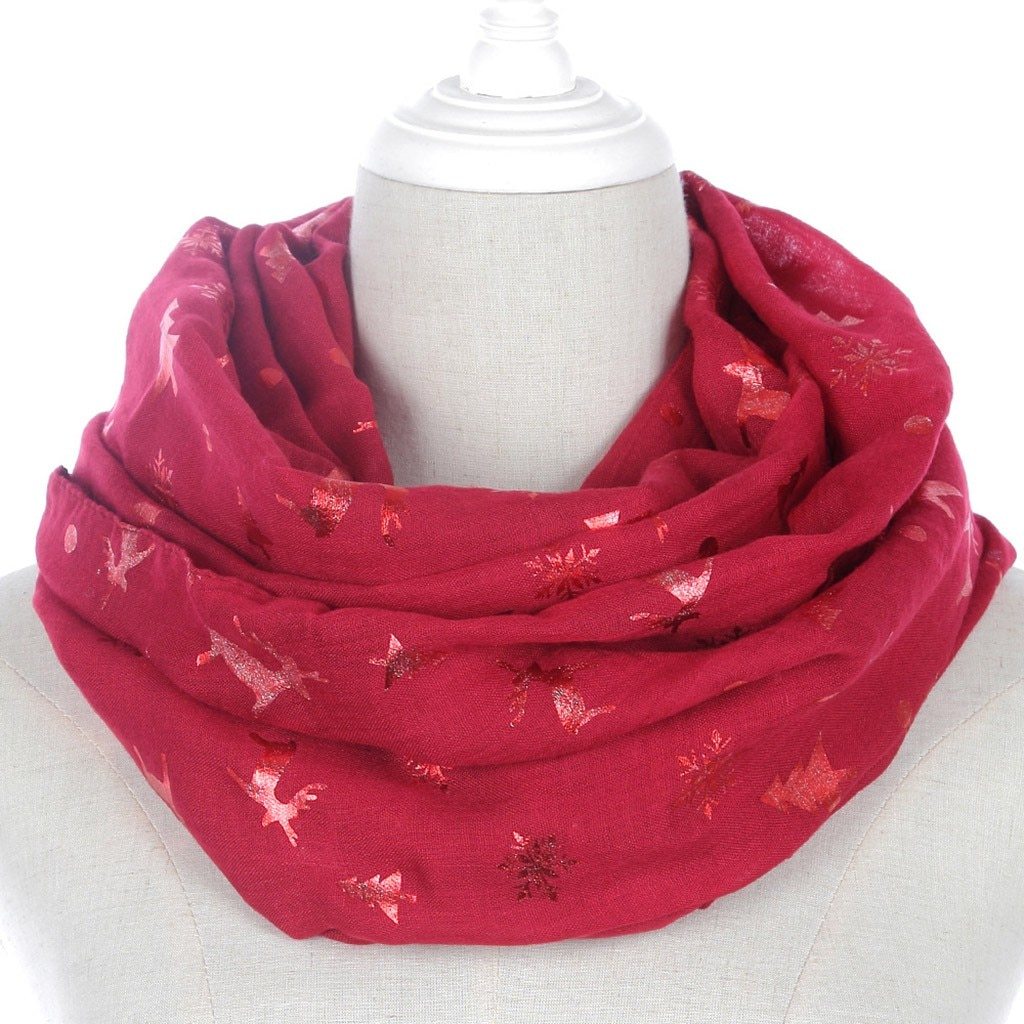 Christmas bronzing cotton and linen scarf