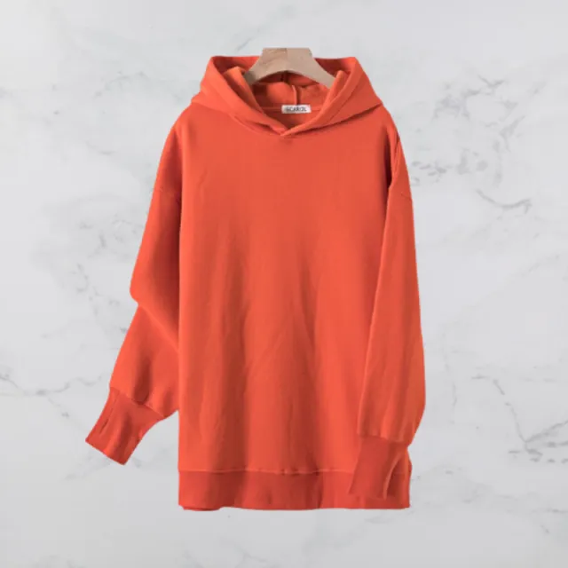 Solid color hooded sweater Orange - Shop at LoveMi
