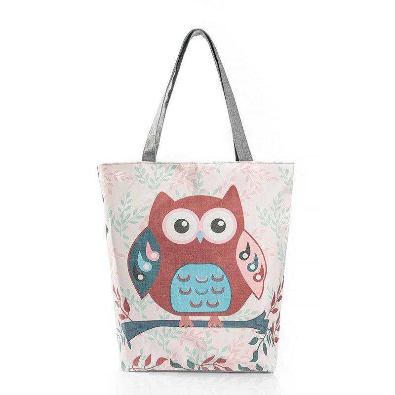 Owl print canvas bag