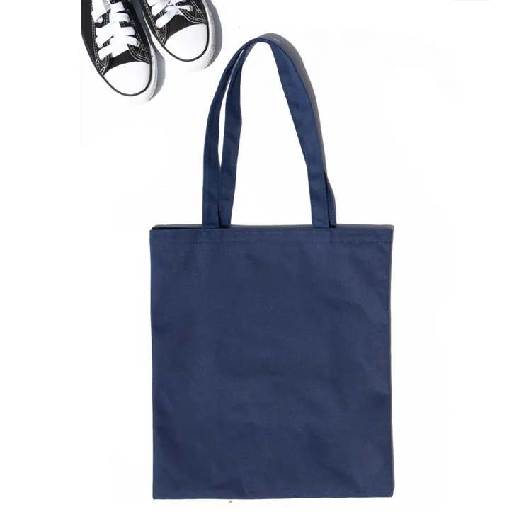 Solid canvas tote bag - Blue